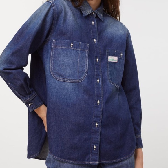 Closed x Leandra Medine Cohen Denim Button up shirt NWT - Picture 5 of 9